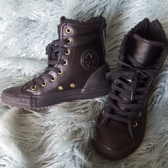 converse leather high top boots